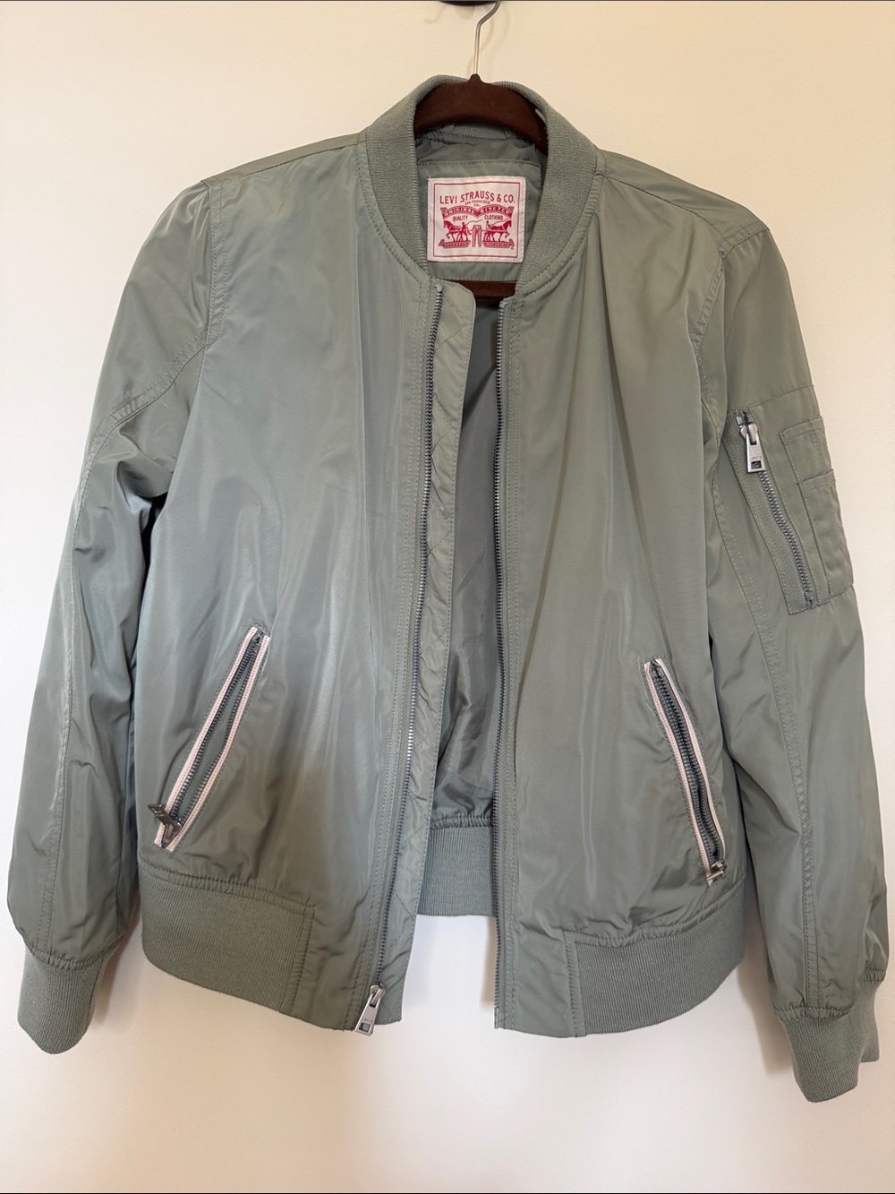 Levi's women’s Sage Green Lightweight Bomber Jacket